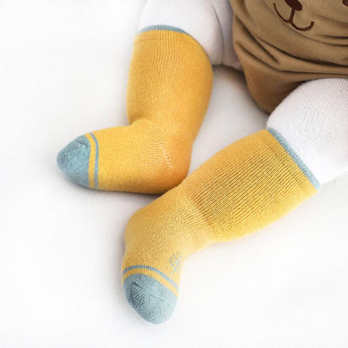 Autumn winter terry padded baby socks  THREE PAIRS